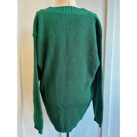Objectivity Green Metallic Sweater XL Vintage 1980's - Picture 5 of 7